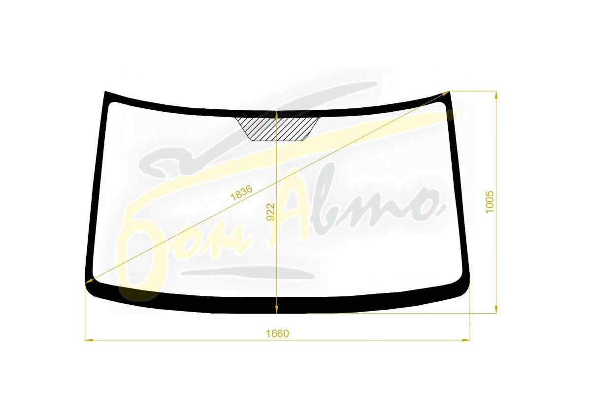 Стекло лобовое VOLKSWAGEN LT-SERIES 1995-2006 (28-48-hi-cab-1660*1005 ...