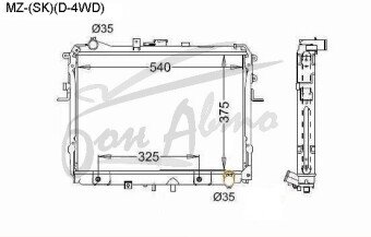 Радиатор NISSAN VANETTE 1999-2011 (SK)(dies-4WD) (RF) 
Бренд: TONGSHI AL36AT