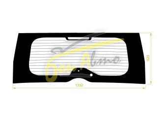 Стекло заднее с обогревом NISSAN SERENA 2022- (C28) 1 отверстие, место под камеру, 
Бренд: BENSON Тонированное
