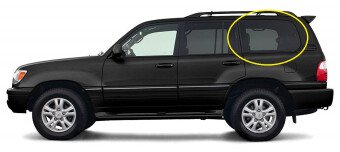 Стекло боковое LEXUS LX 1997-2007 FJ100 1 отверстие SW/LH/X 
Бренд: BENSON Тонированное
