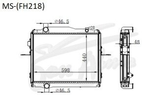 Радиатор MITSUBISHI FUSO FIGHTER 1992- (FH218,FH228)(1995) (6D16,6D17) 
Бренд: TONGSHI PL48MT
