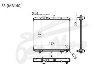 Радиатор SSANGYONG ISTANA 1995-2003 (631) (OM662) 
Бренд: TONGSHI PL26MT