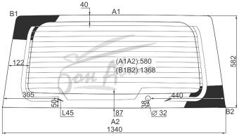 Стекло заднее с обогревом SUZUKI LANDY 2007-2010 (SC25) 1 отверстие 
Бренд: BSG