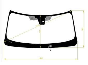 Стекло лобовое INFINITI QX80 2010-2024 (Z62-LHD) обогрев щеток, место под датчик дождя, 
Бренд: BENSON с синей полосой