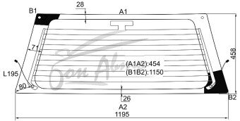 Стекло заднее с обогревом TOYOTA RAV 4 1994-2000 (SXA10-спойлер) 
Бренд: BSG