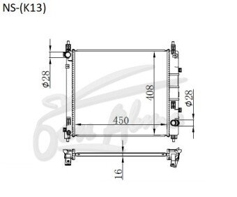 Радиатор NISSAN MARCH 2010-2017 (K13) (HR15-16) 
Бренд: TONGSHI PL16MT