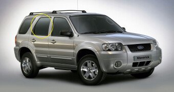 Стекло боковое FORD MAVERICK 2000-2007 TM1 2 отверстия RD/RH 
Бренд: BSG Тонированное