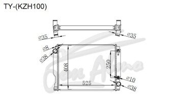Радиатор TOYOTA REGIUSACE 1989-2004 (KZH100) (1KZ,2L-T) 
Бренд: TONGSHI AL48AT