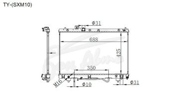 Радиатор TOYOTA PICNIC 1996-2001 (SXM10) (3S) 
Бренд: TONGSHI AL26AT