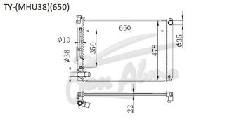 Радиатор TOYOTA KLUGER 2005-2007 (MHU28)(650) (3MZ) 
Бренд: TONGSHI PL22AT