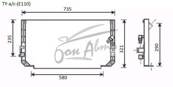 Радиатор кондиционера TOYOTA COROLLA 1995-2000 (AE110) 
Бренд: TONGSHI AL16