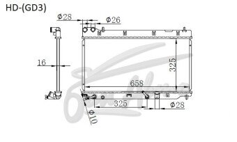 Радиатор HONDA FIT 2001-2008 (GD3-4) (L13, L15), 
Бренд: TONGSHI PL16AT
