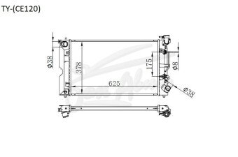 Радиатор TOYOTA COROLLA 2000-2006 (CE121)(dies) (3C) 
Бренд: TONGSHI PL16AT