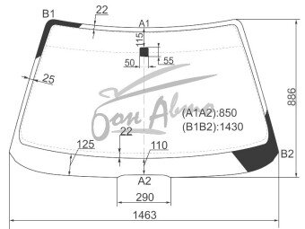 Стекло лобовое MITSUBISHI DIAMANTE 1990-1995 (F15) 
Бренд: BSG с зеленой полосой