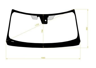 Стекло лобовое INFINITI QX80 2010-2024 (Z62-LHD) место под 1 камеру, место под датчик дождя, 
Бренд: ZDG с синей полосой