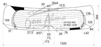 Стекло заднее с обогревом SCION IM 2015-2016 (E180) 1 отверстие 
Бренд: FYG