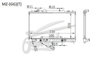 Радиатор MAZDA 6 2002-2007 (GG)(4d sed) (L3VDT) 
Бренд: TONGSHI PL16AT