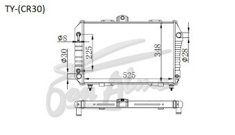 Радиатор TOYOTA TOWN ACE 1992-1996 (CR20-30) (2C) 
Бренд: TONGSHI CB32AT