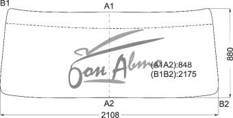 Стекло лобовое HINO 500 2001-2017 (Y077-wide) 2106*884*2169 
Бренд: BENSON с синей полосой