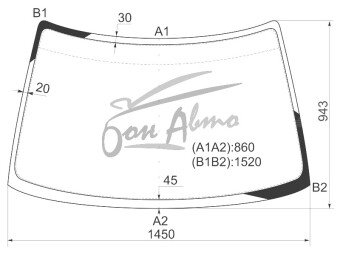 Стекло лобовое MITSUBISHI RVR 1991-1997 (N11,N21) 
Бренд: BENSON с синей полосой
