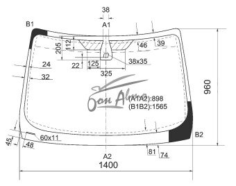 Стекло лобовое FORD KUGA 2008-2012 (CBV) место под датчик дождя, 
Бренд: BENSON с синей полосой