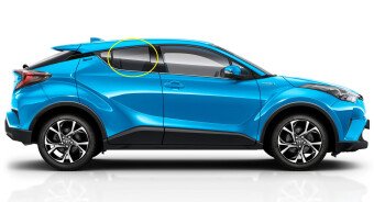 Стекло боковое TOYOTA C-HR 2016-2023 ZYX10 RD/RH фурнитура, 
Бренд: BENSON Тонированное