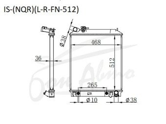 Радиатор ISUZU ELF 1993-2006 (NQR)(2000-)(L-R-FN-512) (4HK,4JB,4JJ) 
Бренд: TONGSHI PL36AT