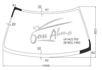 Стекло лобовое MITSUBISHI LANCER 1988-1991 (C##A/LC60) 
Бренд: BSG с зеленой полосой