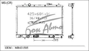 Радиатор MITSUBISHI DION 2000-2005 (CR5-9) (4G93,4G94,4G63) 
Бренд: TONGSHI AL26AT