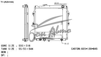 Радиатор TOYOTA HILUX 1997- (RZN169) (RZ)
Бренд: TONGSHI PL26AT