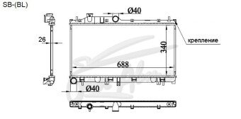 Радиатор SUBARU OUTBACK 2003-2009 (BP) (EJ25) 
Бренд: TONGSHI PL16AT