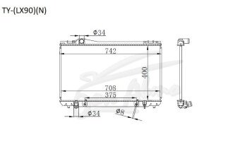 Радиатор TOYOTA MARK II 1992-1996 (LX90)(б/г) (2LT) 
Бренд: TONGSHI PL16AT