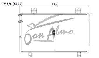 Радиатор кондиционера TOYOTA REIZ 2005-2010 (GRX121) 
Бренд: TONGSHI AL16