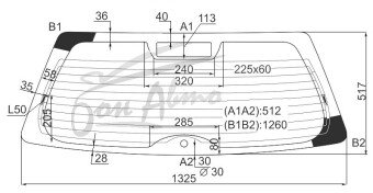 Стекло заднее с обогревом NISSAN PRIMERA 1995-2001 (#P11) 5d wgn, 1 отверстие, 
Бренд: FYG