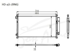 Радиатор кондиционера HONDA STREAM 2006-2014 (RN6) 
Бренд: TONGSHI AL16