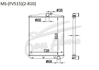 Радиатор MITSUBISHI FUSO SUPER GREAT 1996- (FV515)(2-810) (6M,6D,8M,8D) 
Бренд: TONGSHI PL56MT