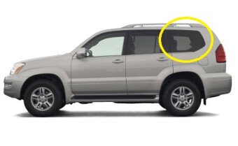 Стекло боковое LEXUS GX 2002-2009 (J120-5d) SW/LH/H/X антенна, 
Бренд: BENSON