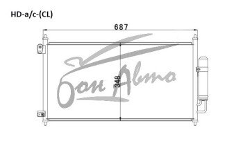 Радиатор кондиционера HONDA ACCORD 2002-2008 (CL7) 
Бренд: TONGSHI AL16