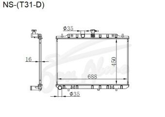Радиатор NISSAN X-TRAIL 2007-2014 (T31)(dies) (M9R) 
Бренд: TONGSHI PL16MT