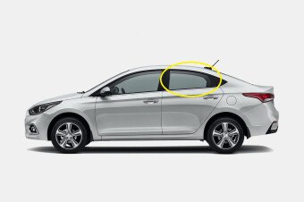 Стекло боковое HYUNDAI VERNA 2017- (HC-4d sed) RD/LH 
Бренд: КМК