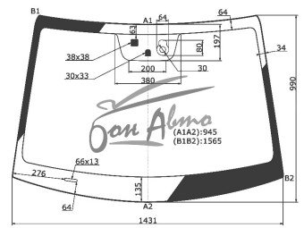 Стекло лобовое HYUNDAI AVANTE 2015-2020 (AD-LHD-4d sed) место под датчик дождя, место под датчик влажности, 
Бренд: BENSON с синей полосой