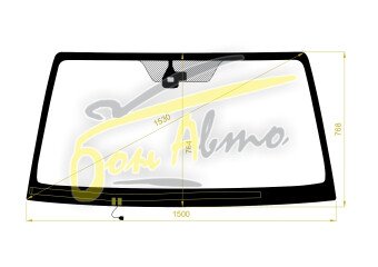 Стекло лобовое MITSUBISHI PAJERO 1999-2006 (V70-RHD) обогрев щеток, место под датчик дождя, 
Бренд: BENSON с синей полосой