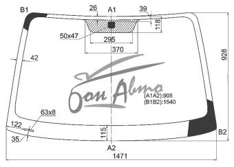 Стекло лобовое HYUNDAI TUCSON 2004-2009 (JM-LHD) 
Бренд: BSG с зеленой полосой