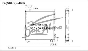 Радиатор ISUZU ELF 1984-1993 (NKR,NPS,NPR,NHR)(2-460) (4HG,4HF,4JG) 
Бренд: TONGSHI AL42MT