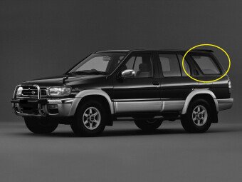 Стекло боковое NISSAN TERRANO 1995-2002 (PR50) SW/LH/X 
Бренд: BSG