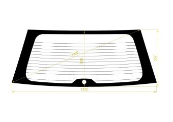 Стекло заднее с обогревом LEXUS GX 2002-2009 (GRJ120) 1 отверстие 
Бренд: BENSON Тонированное