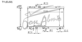 Радиатор TOYOTA TERCEL 1994-1999 (EL51) (4E,5E) 
Бренд: TONGSHI PL16AT