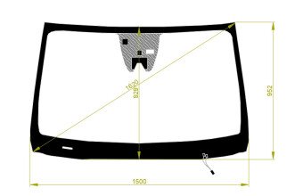 Стекло лобовое HYUNDAI MAXCRUZ 2012-2018 (DM-LHD) обогрев щеток, место под 1 камеру, место под датчик дождя, место под датчик влажности, 
Бренд: BENSON с синей полосой