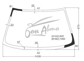 Стекло лобовое MITSUBISHI MIRAGE 1993-1995 2d (CA#A/LE24) 
Бренд: BSG с зеленой полосой