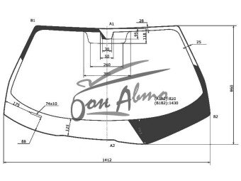 Стекло лобовое LEXUS SC 2001-2010 (UZZ40-LHD) антенна, 
Бренд: BENSON с зеленой полосой